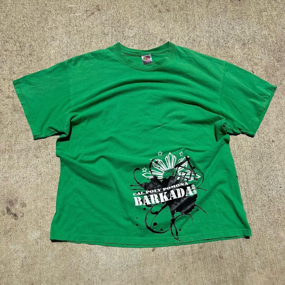 Vintage Y2K Grunge Green Graphic T Shirt Tee Size Xl